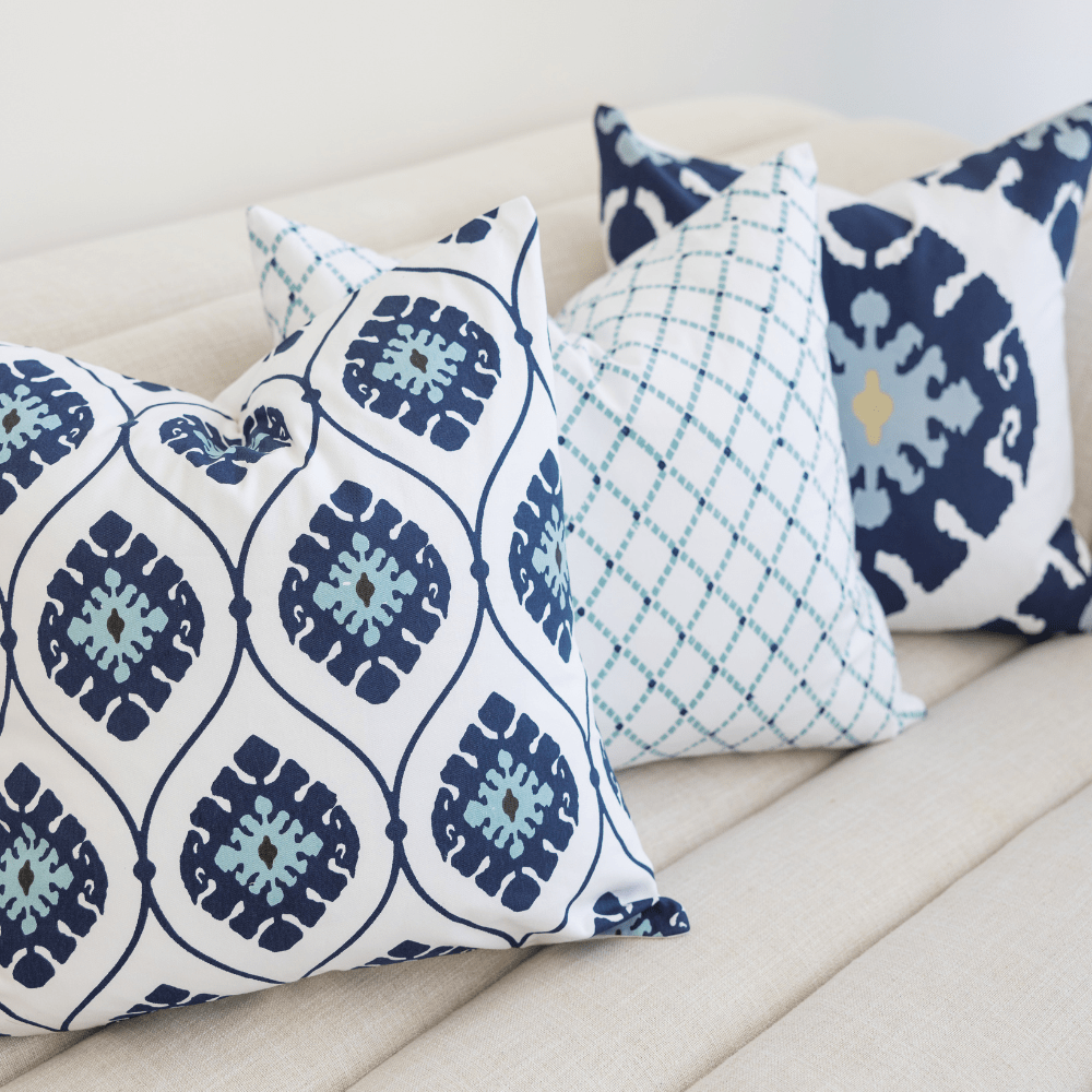 Bandhini Homewear Design Lounge Cushion Intermeshed Navy Lounge Cushion 55 x 55cm