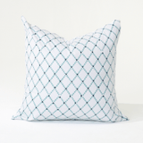 Intermeshed Navy Hand Block Print Cotton Cushion Cover