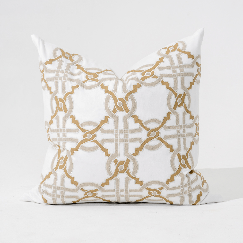 Bandhini Homewear Design Lounge Cushion Intertwined Natural Lounge Cushion 55 x 55cm