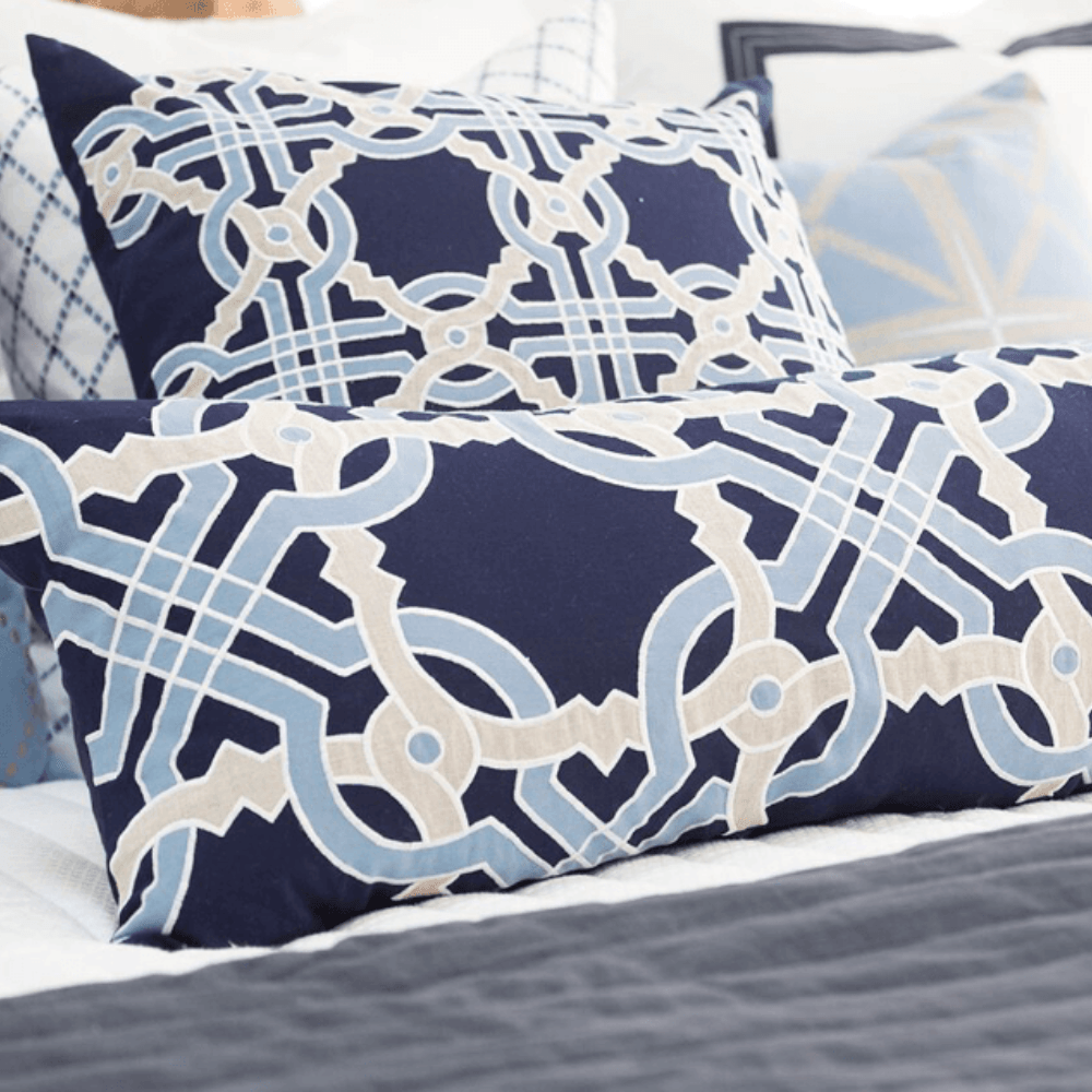 Bandhini Homewear Design Lounge Cushion Intertwined Navy Lounge Cushion 55x55cm