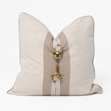 Horse Bit Natural Handmade Metal Embellished Cushion Cover
