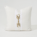 Horse Bit White Handmade Metal Embellished Cushion Cover — in stock, ready to ship