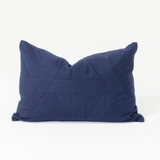 Cross Patch Navy Handwoven Cotton Handmade Lumbar Cushion