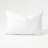 Cross Patch White Handwoven Cotton Handmade Lumbar Cushion