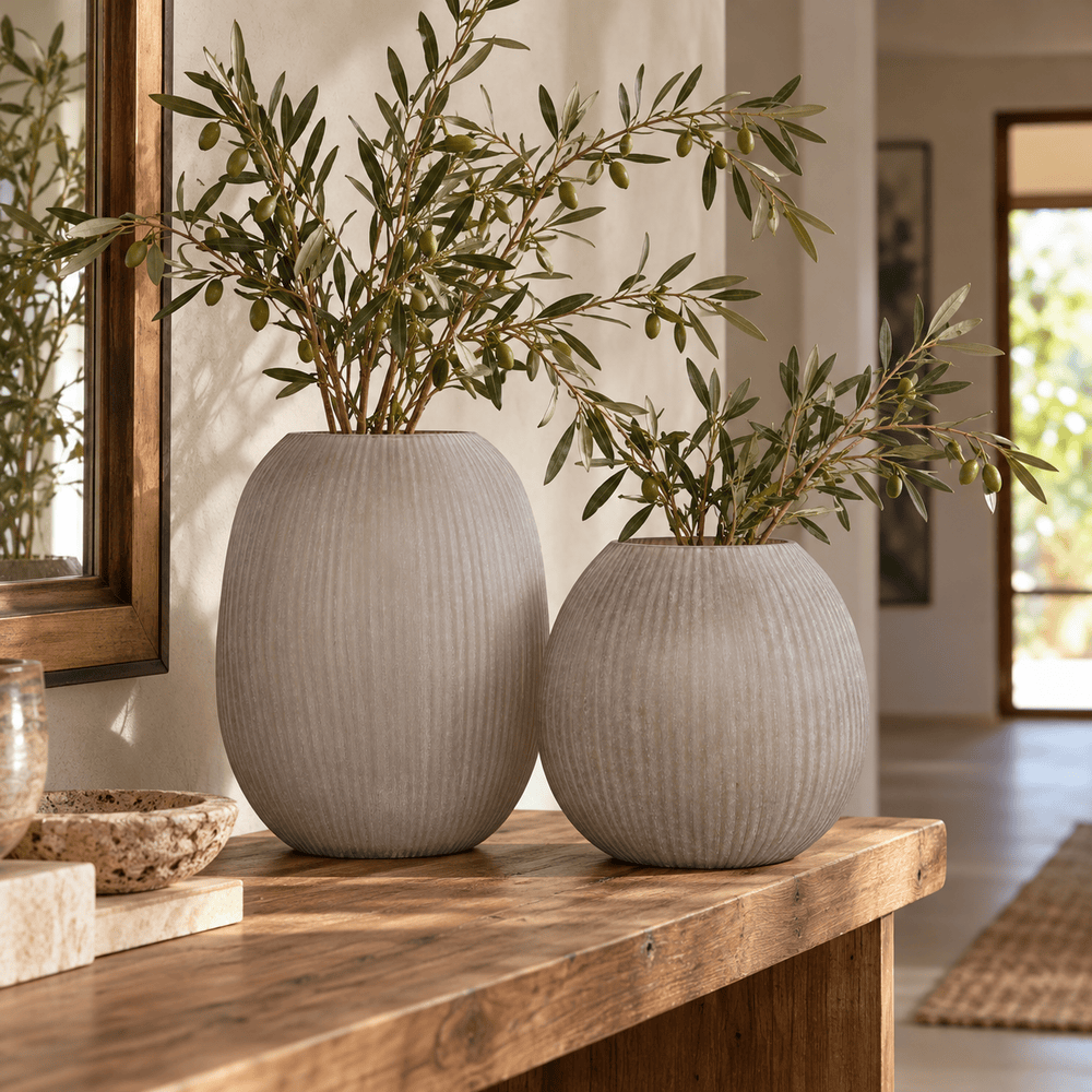 BHD HOME Accessories Mizoram Vase - Grey Organic