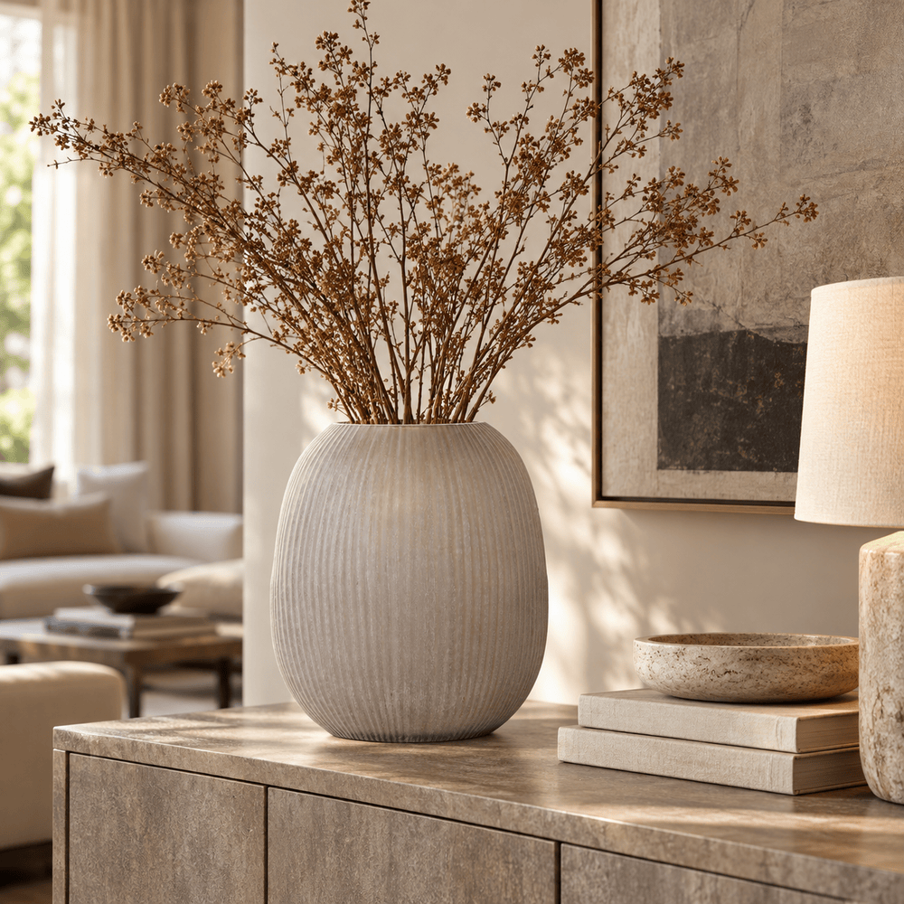 BHD HOME Accessories Mizoram Vase - Grey Organic