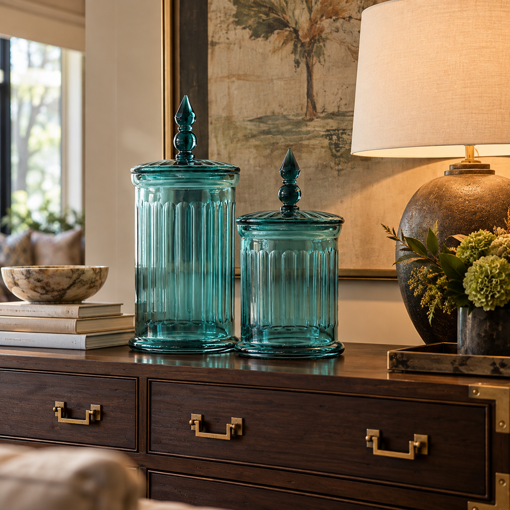 BHD HOME Accessories Nina Jar - Aqua