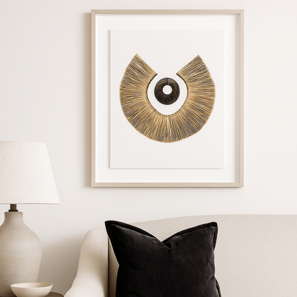 BHD HOME Artwork African Disc Copper & Grass Ring Artwork 67 x 85cm