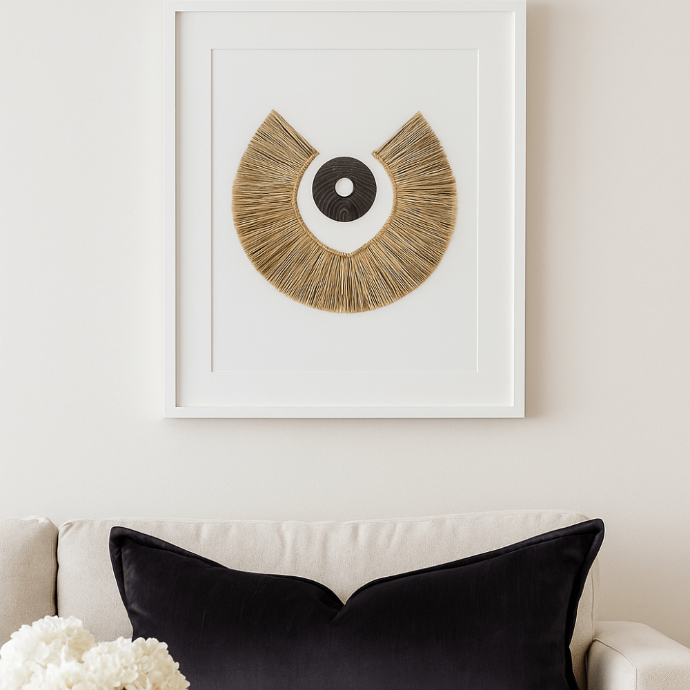 BHD HOME Artwork African Disc Copper & Grass Ring Artwork 67 x 85cm
