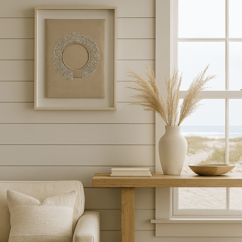 BHD HOME Artwork Shell Ring Natural on Natural Artwork 67 x 85cm
