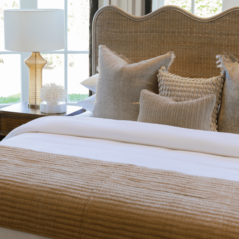 BHD HOME Bedsash Dupion Silk Oyster Bed Sash 76 x 229cm