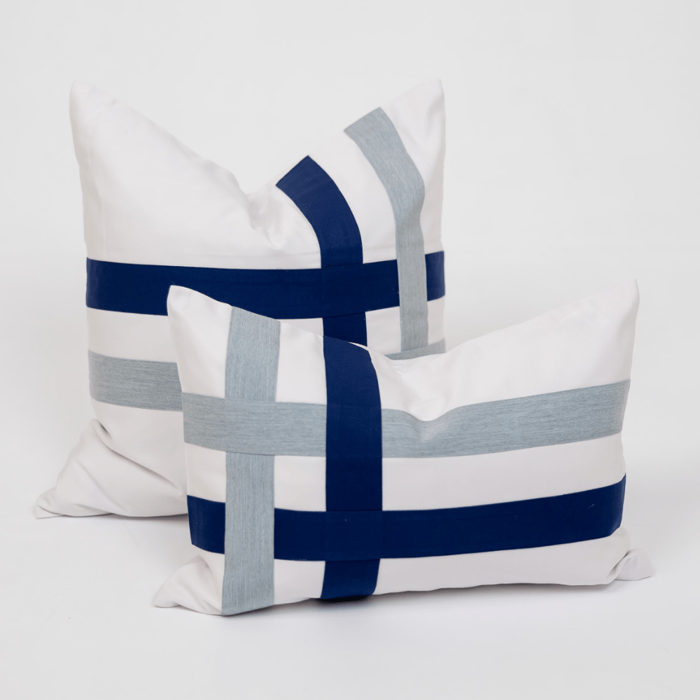 BHD HOME BHD Bespoke Knife Edge The Outdoor Burleigh Navy Lounge Cushion 55 x 55cm