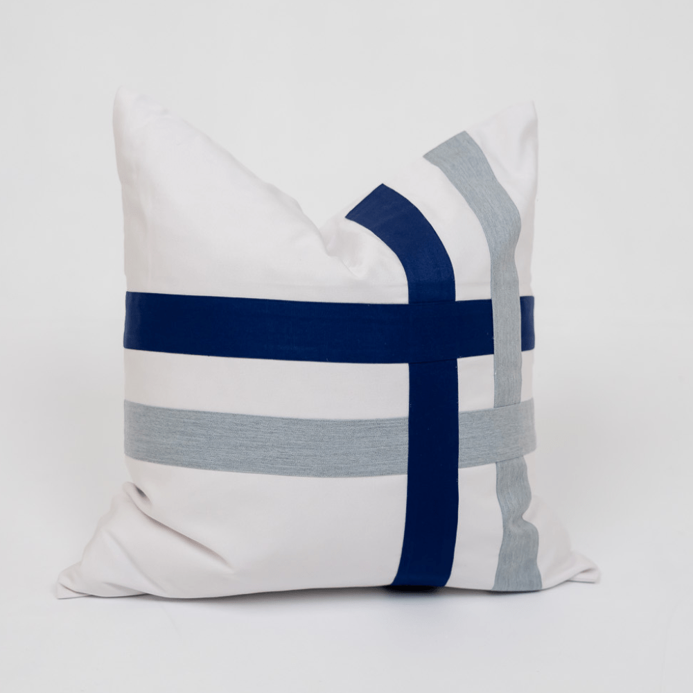 BHD HOME BHD Bespoke Knife Edge The Outdoor Burleigh Navy Lounge Cushion 55 x 55cm