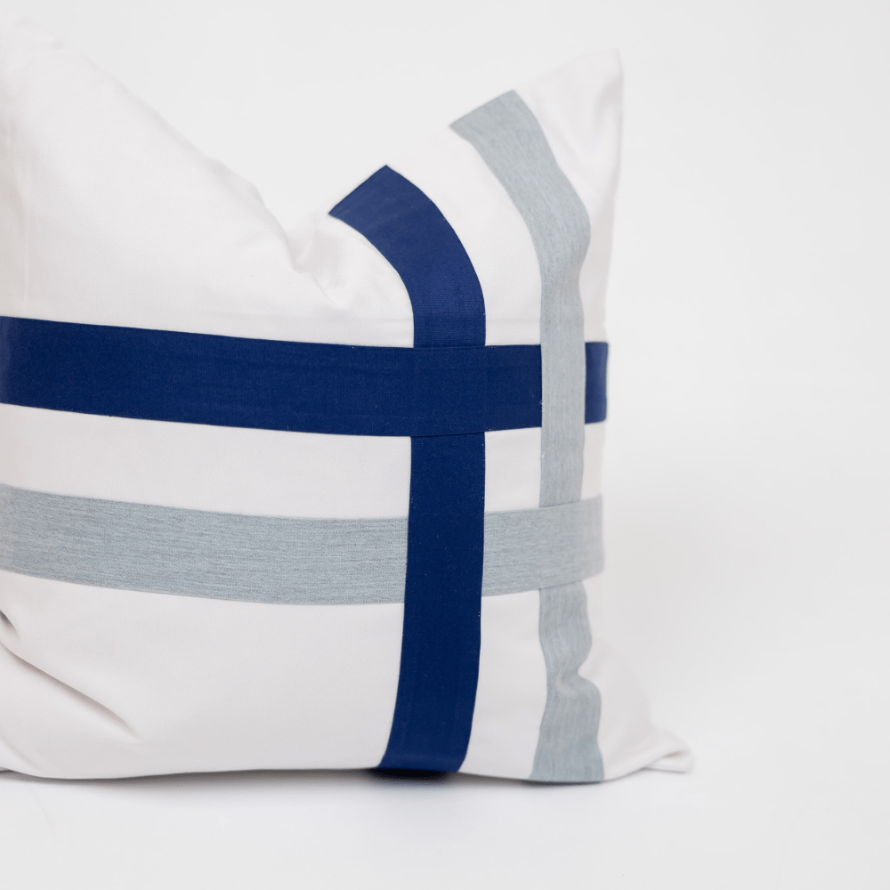 BHD HOME BHD Bespoke Knife Edge The Outdoor Burleigh Navy Lounge Cushion 55 x 55cm