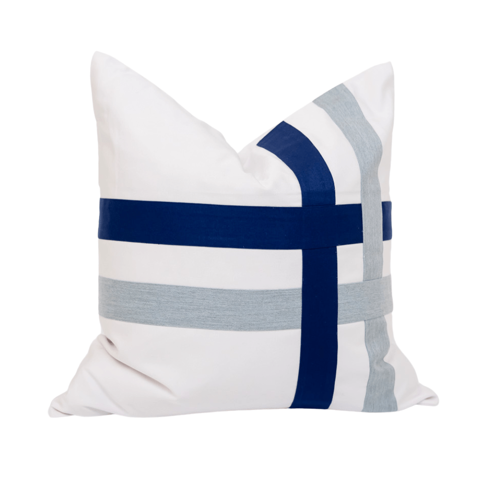 BHD HOME BHD Bespoke Knife Edge The Outdoor Burleigh Navy Lounge Cushion 55 x 55cm