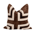 Linen Modern Regents Cross Chocolate Lounge Cushion 55 x 55cm