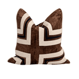 Linen Modern Regents Cross Chocolate Lounge Cushion 55 x 55cm