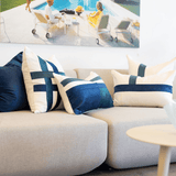The Talle Navy Bespoke Handmade Linen Lumbar Cushion