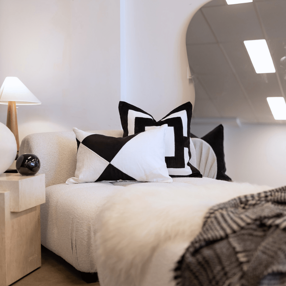 BHD HOME BHD Bespoke The Miami Black Lumbar Cushion 40 x 60cm
