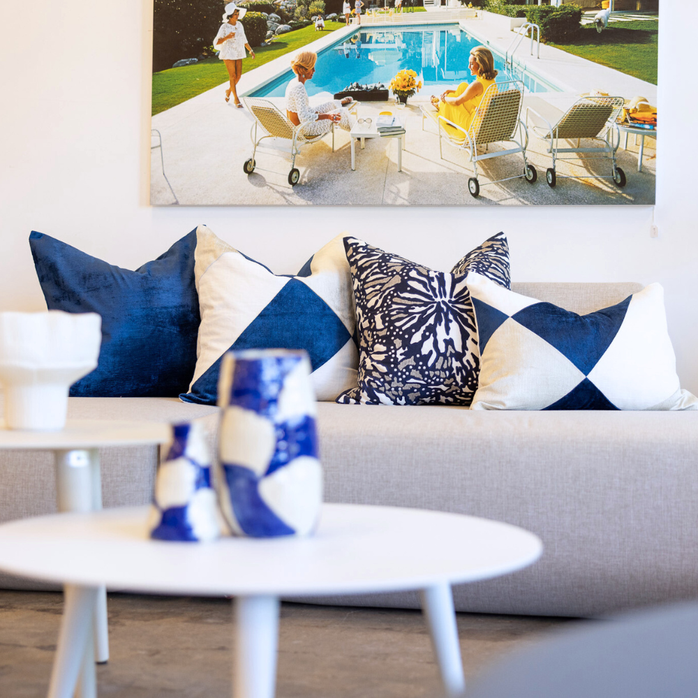BHD HOME BHD Bespoke The Miami Navy Lounge Cushion 55 x 55cm