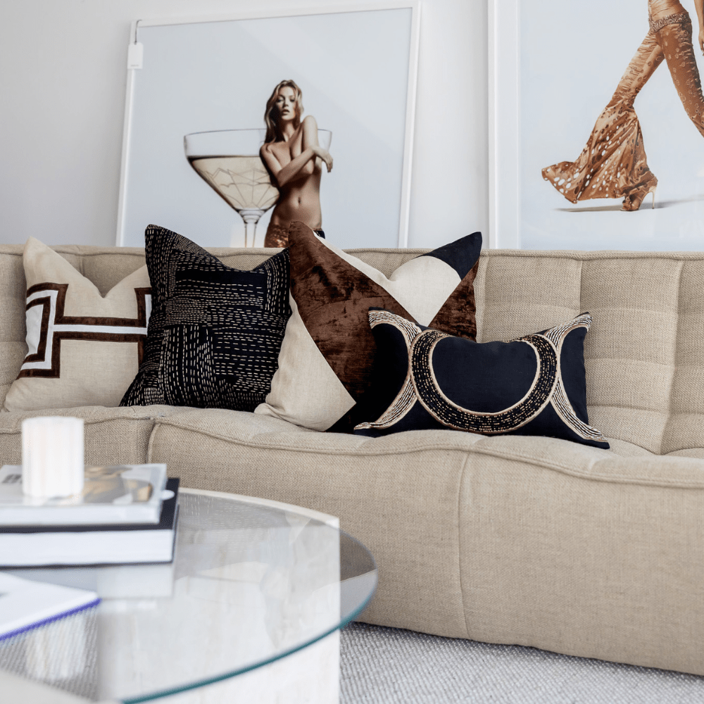 BHD HOME BHD Bespoke The Palm Chocolate Lounge Cushion 55 x 55cm