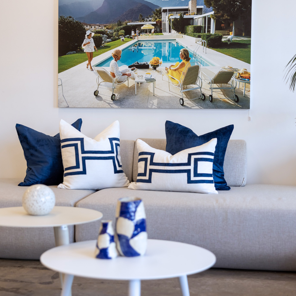 BHD HOME BHD Bespoke The Palm White Lounge Cushion 55 x 55cm