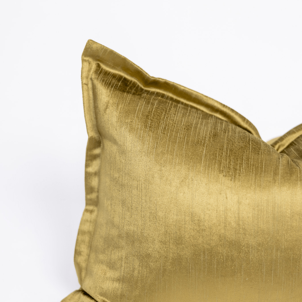 BHD HOME BHD Bespoke Velvet Flange Chartreuse Medium Lumbar Cushion 40 x 60cm