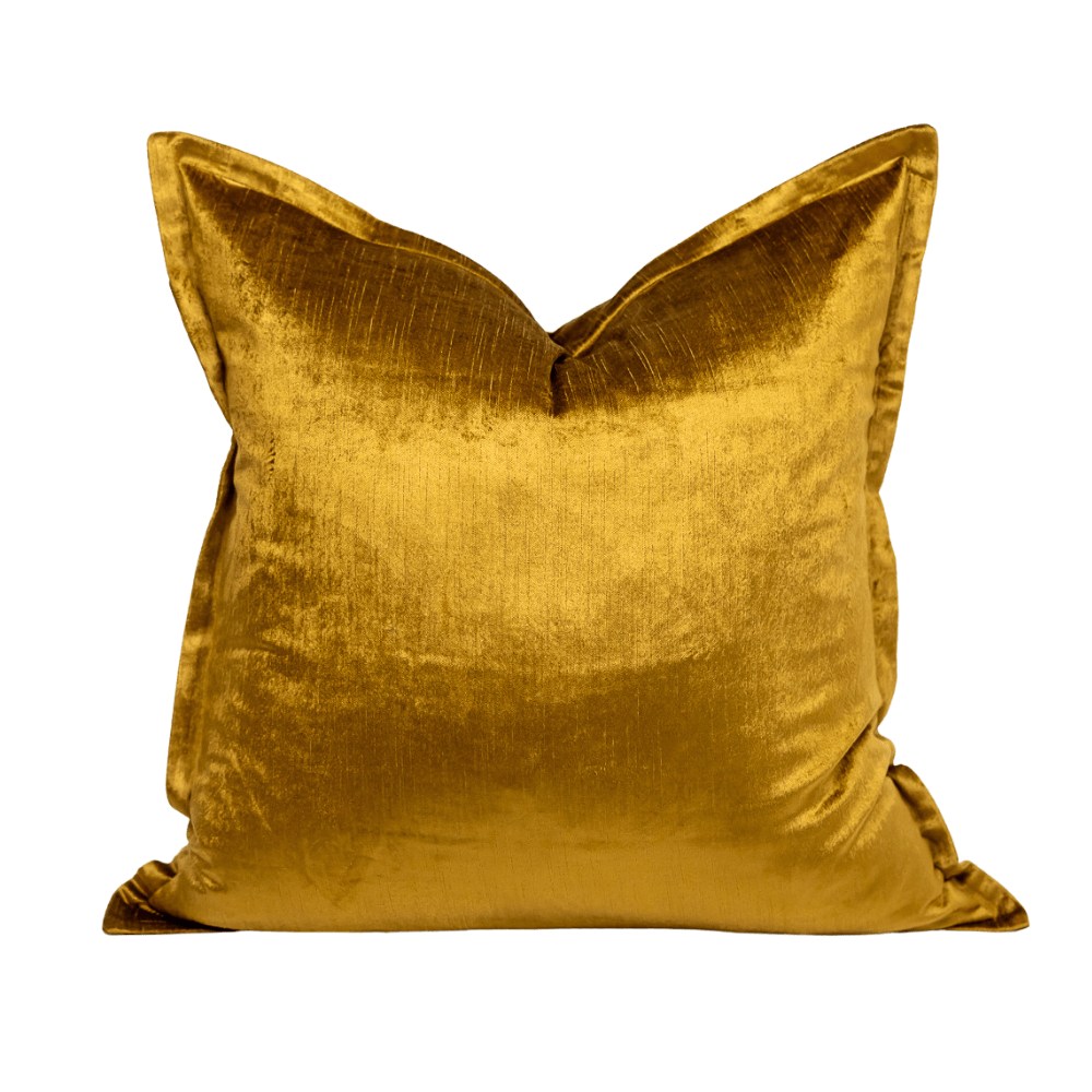 BHD HOME BHD Bespoke Velvet Flange Gold Large Lounge Cushion 60 x 60cm