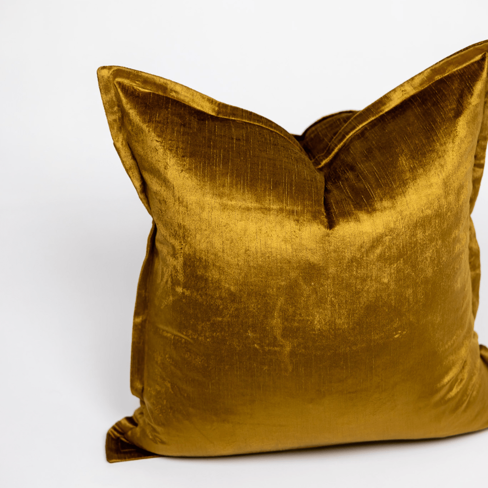 BHD HOME BHD Bespoke Velvet Flange Gold Large Lounge Cushion 60 x 60cm