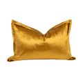 Velvet Flange Gold Bespoke Handmade Velvet Lumbar Cushion — made to order, up to 30 days