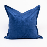 Velvet Prussian Blue Bespoke Large Cushion Cover