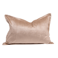 Velvet Flange Oyster Beige Bespoke Handmade Velvet Lumbar Cushion — made to order, up to 30 days