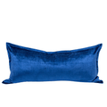 Velvet Prussian Blue Bespoke Long Lumbar Cushion Cover — made to order, up to 30 days