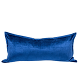 Velvet Prussian Blue Bespoke Long Lumbar Cushion Cover