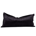 Velvet Black Bespoke Long Lumbar Cushion Cover — made to order, up to 30 days