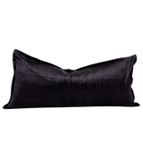Velvet Black Bespoke Long Lumbar Cushion Cover