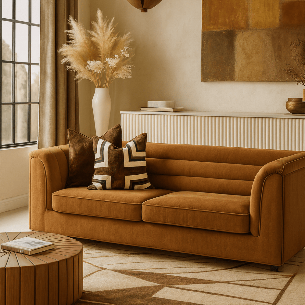 BHD HOME BHD Bespoke Velvet Flange Rich Chocolate Large Lounge Cushion 60 x 60cm