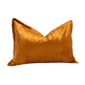 Velvet Flange Toffee Bespoke Handmade Velvet Lumbar Cushion