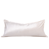 Velvet White Bespoke Long Lumbar Cushion Cover