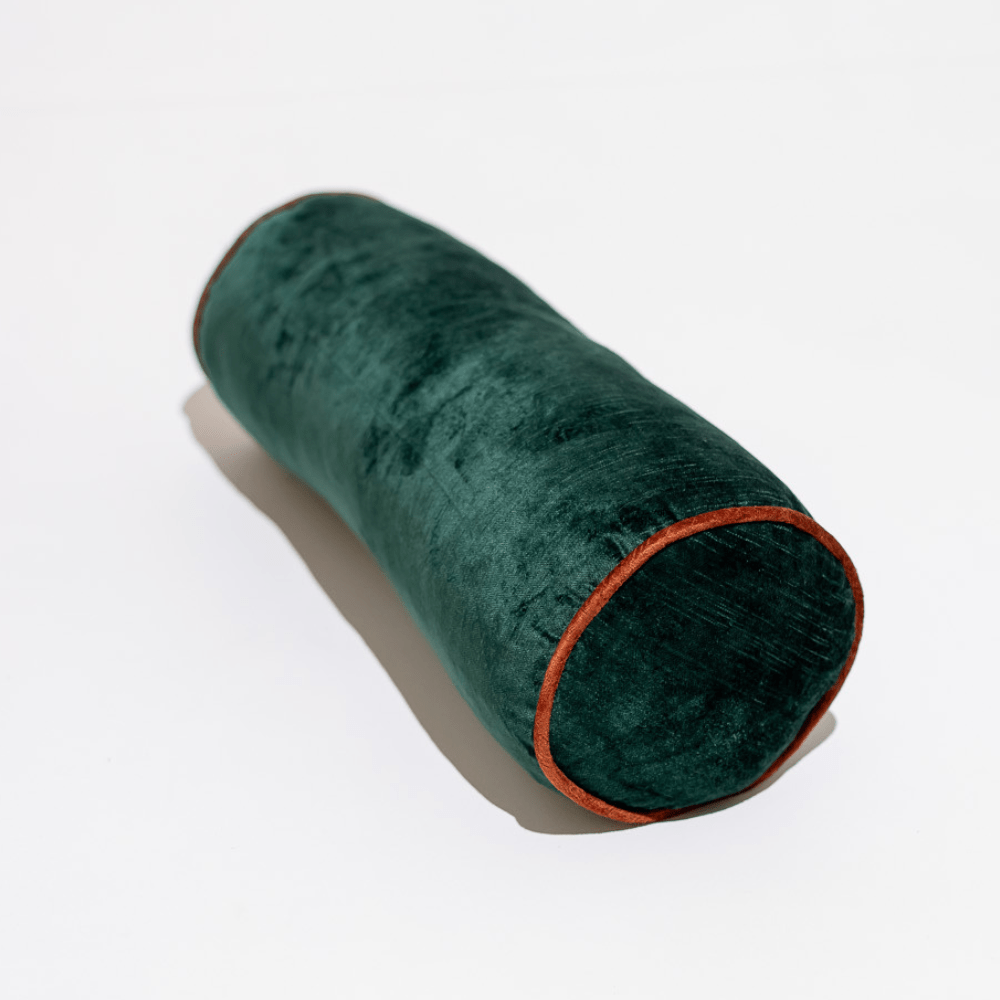 BHD HOME Bolster Cushion Emerald Green Velvet Long Bolster Cushion 50 x 17cm
