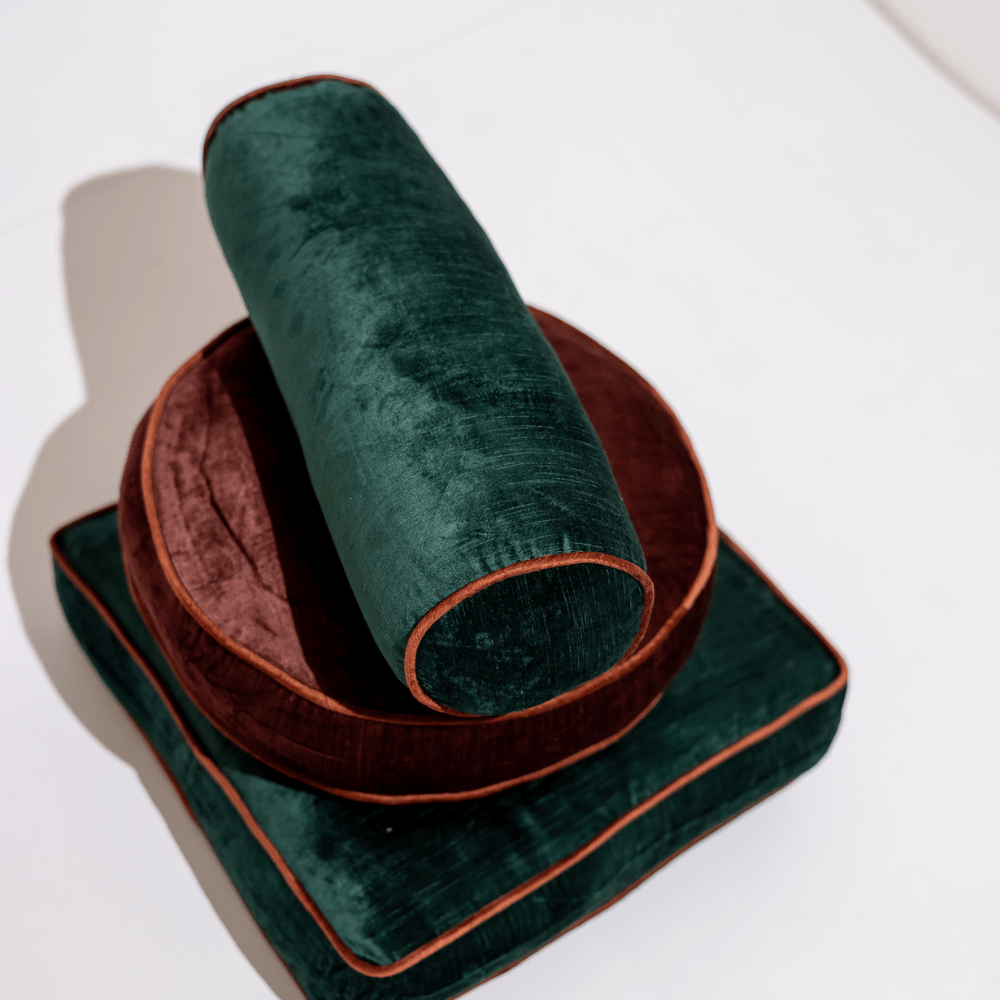 BHD HOME Bolster Cushion Emerald Green Velvet Long Bolster Cushion 50 x 17cm