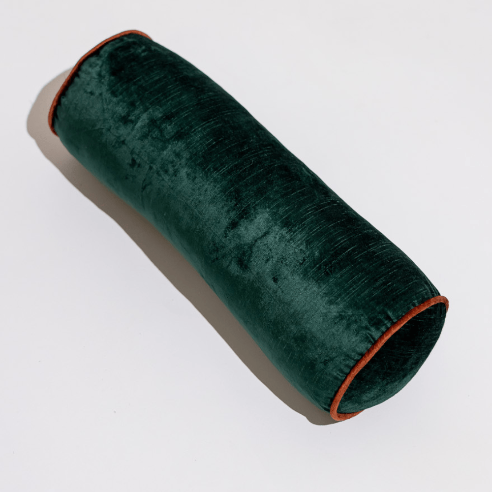 BHD HOME Bolster Cushion Emerald Green Velvet Long Bolster Cushion 50 x 17cm