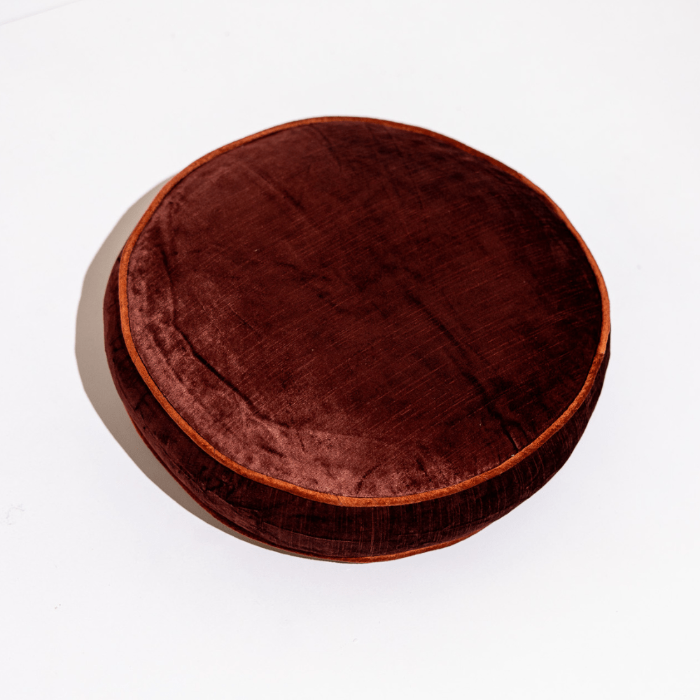 BHD HOME Bolster Cushion Raisin Velvet Bolster Cushion 45 x 45cm Round