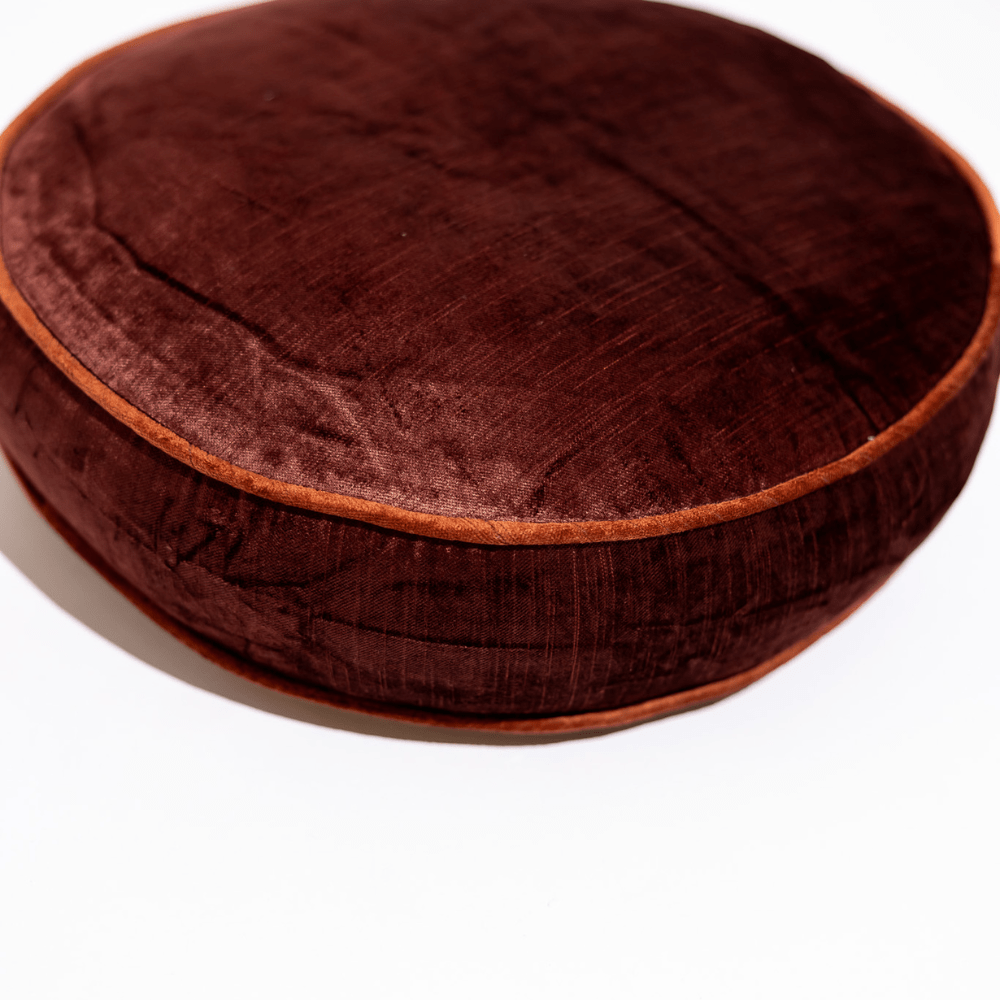 BHD HOME Bolster Cushion Raisin Velvet Bolster Cushion 45 x 45cm Round