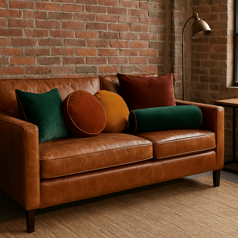 BHD HOME Bolster Cushion Raisin Velvet Bolster Cushion 45 x 45cm Round