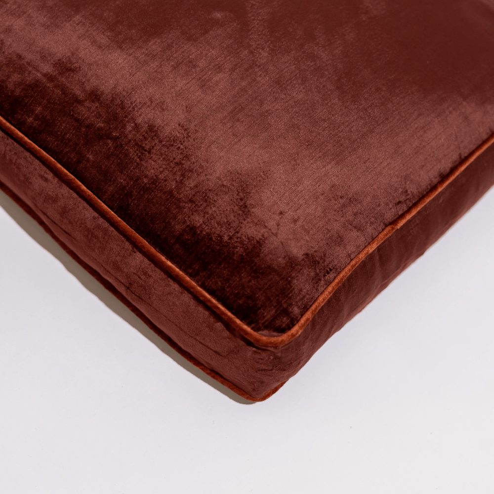 BHD HOME Box Cushion Raisin Velvet Box Cushion 50 x 50 x 10cm