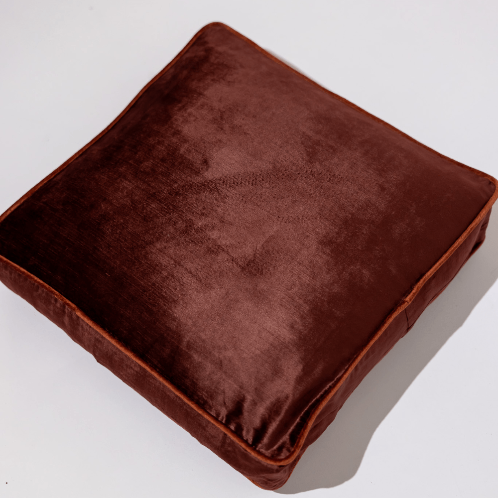 BHD HOME Box Cushion Raisin Velvet Box Cushion 50 x 50 x 10cm