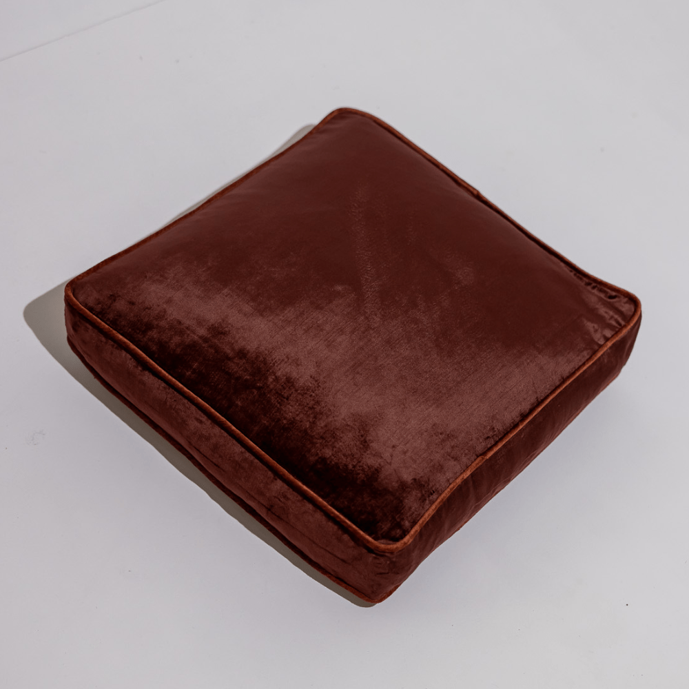 BHD HOME Box Cushion Raisin Velvet Box Cushion 50 x 50 x 10cm
