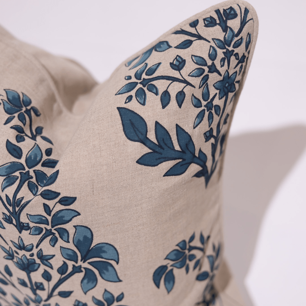 BHD HOME Coastal Devon Devon Inner Paisley Print Blue Lounge Cushion 55 x 55cm