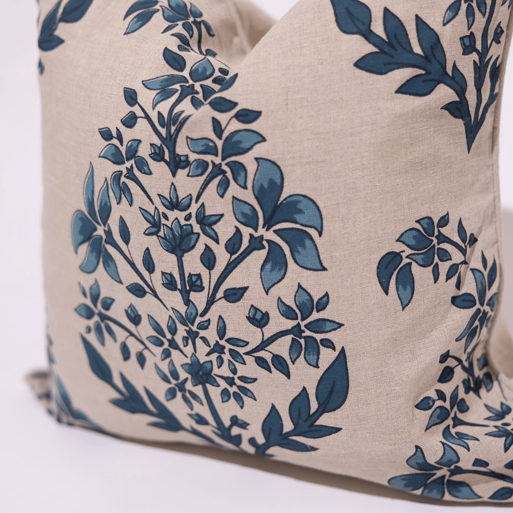 BHD HOME Coastal Devon Devon Inner Paisley Print Blue Lounge Cushion 55 x 55cm